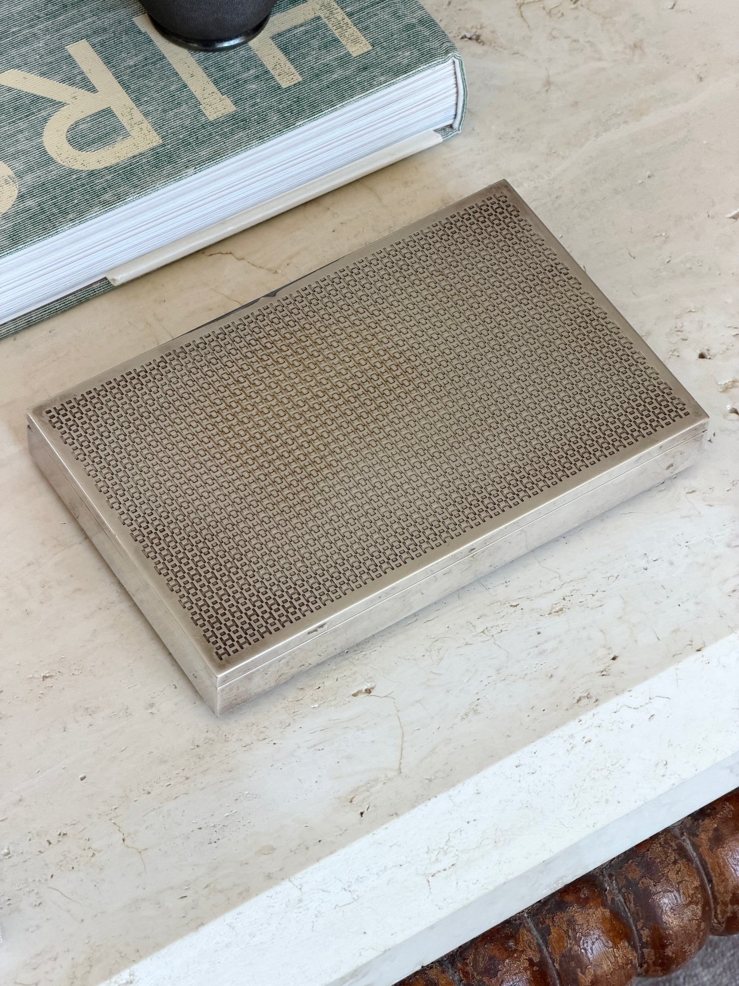 Hermes Silver Box with Repeating H Motif | Collectors Gene
