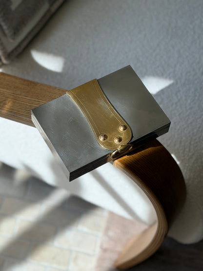 Hermes Silver Plated Box with Brass Harness Detail by Ravinet d Enfert | Collectors Gene