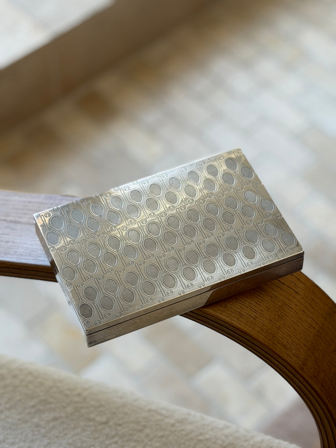 Hermes Tennis Racket Ball Engraved Box by Ravinet d Enfert | Collectors Gene