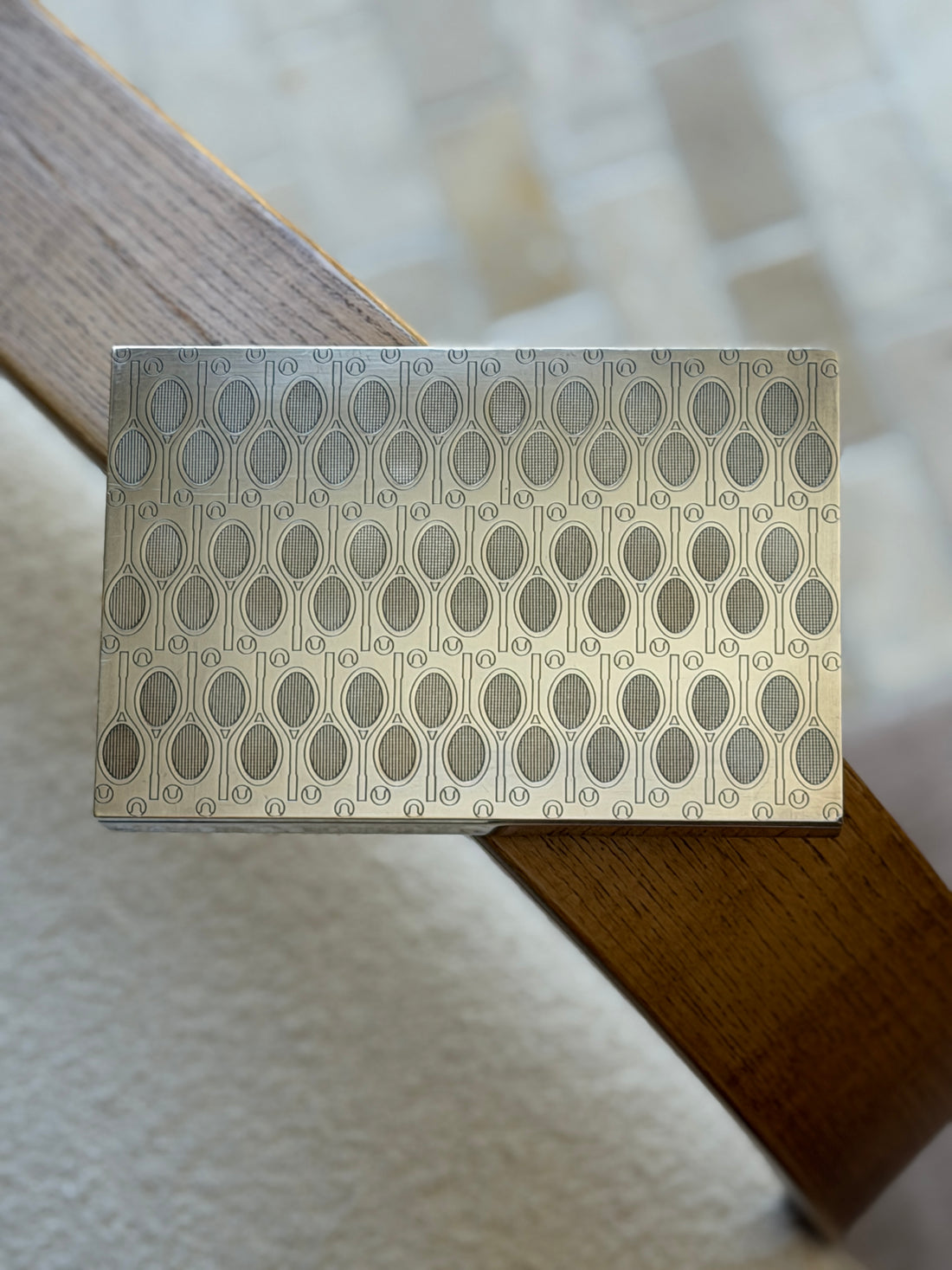 Hermes Tennis Racket Ball Engraved Box by Ravinet d Enfert | Collectors Gene