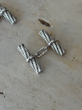 Hermes Vintage Rope Bark Sterling Silver Cufflinks | Collectors Gene