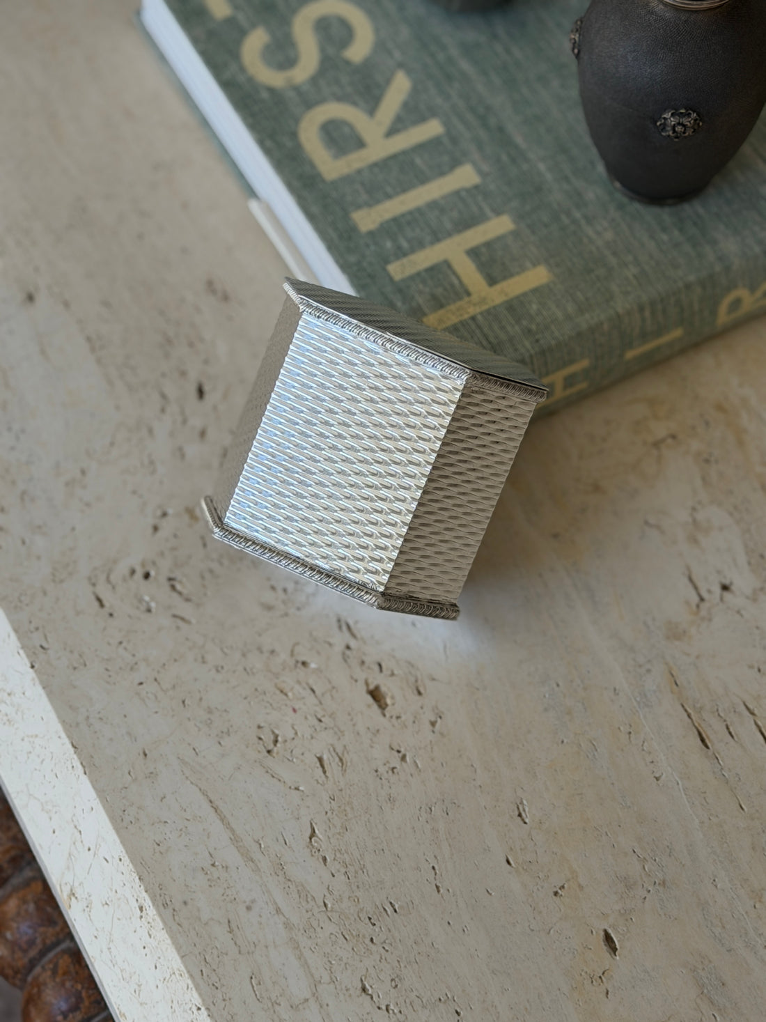 Hexagonal Silver Plated Tea Caddy by Roberts Hall Sheffield c.1920 | Collectors Gene
