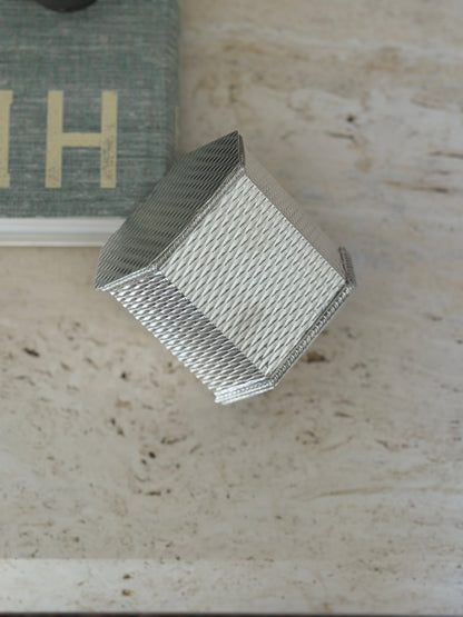 Hexagonal Silver Plated Tea Caddy by Roberts Hall Sheffield c.1920 | Collectors Gene