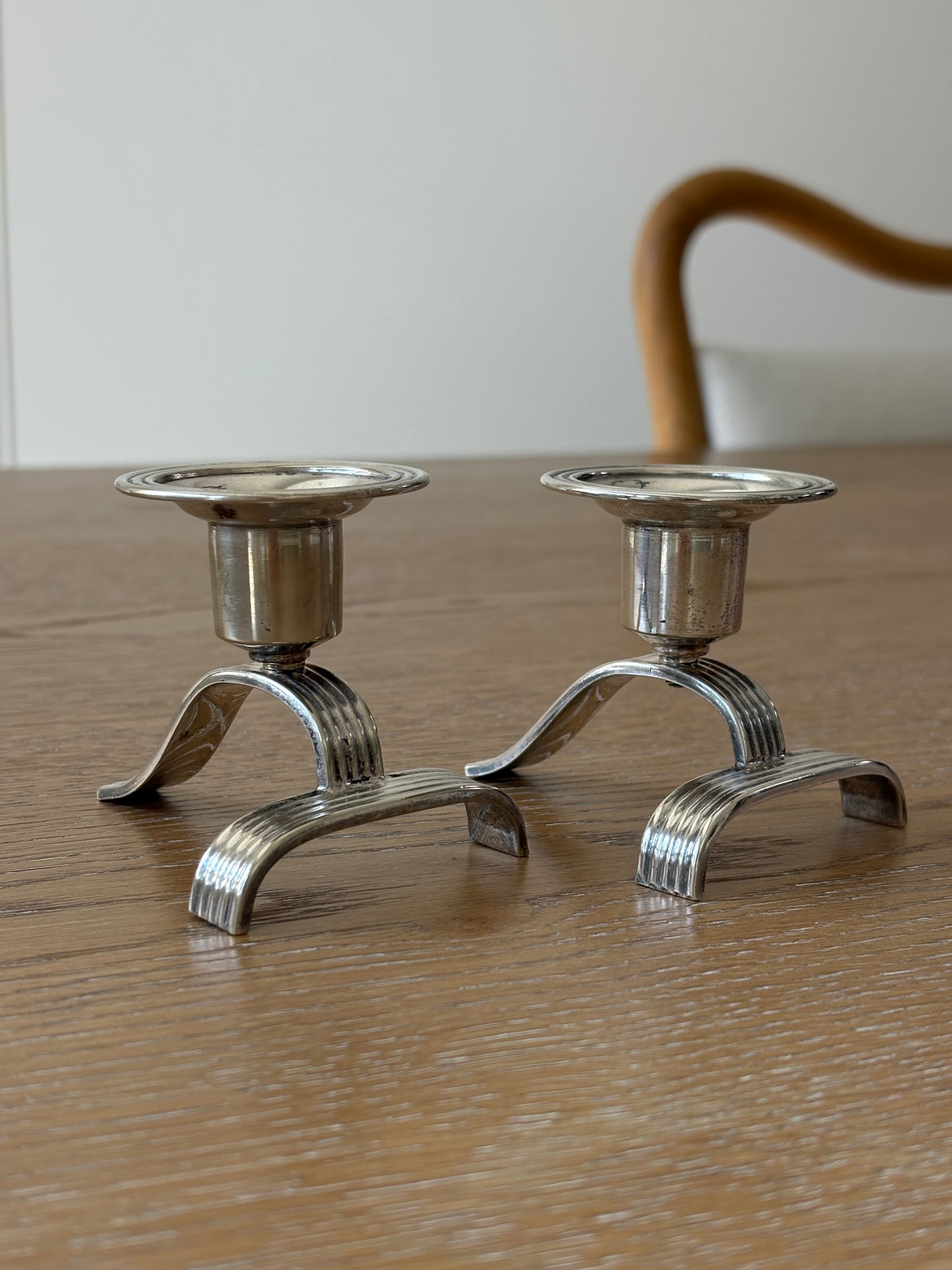 English Art Deco Candle Holders (Pair)