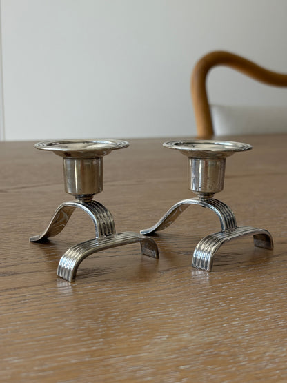 English Art Deco Candle Holders (Pair)