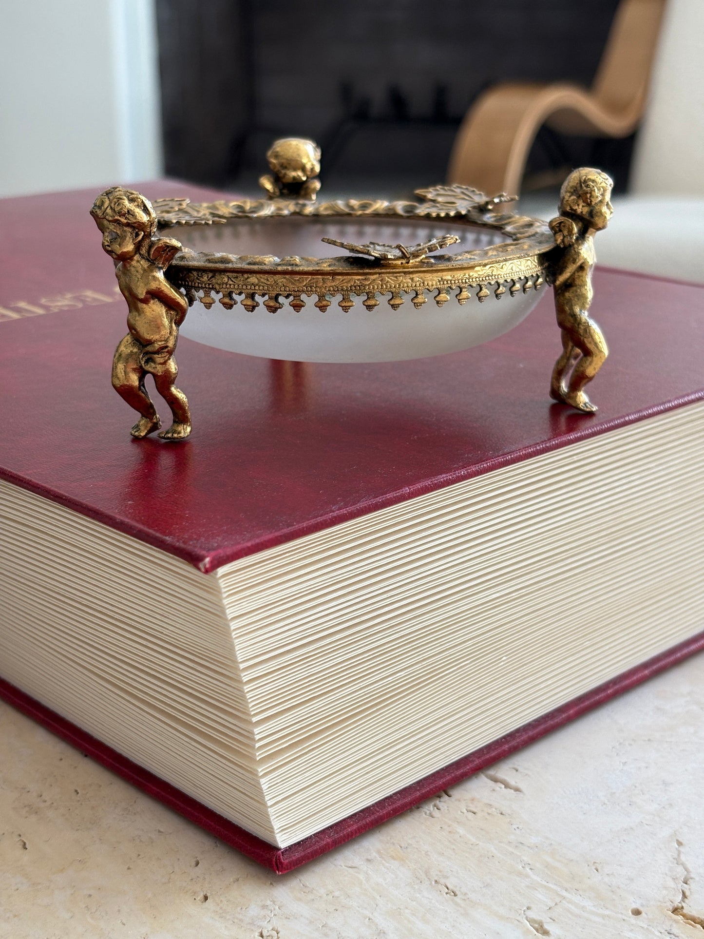 *Round Ormolu-Style Cherub Dish*