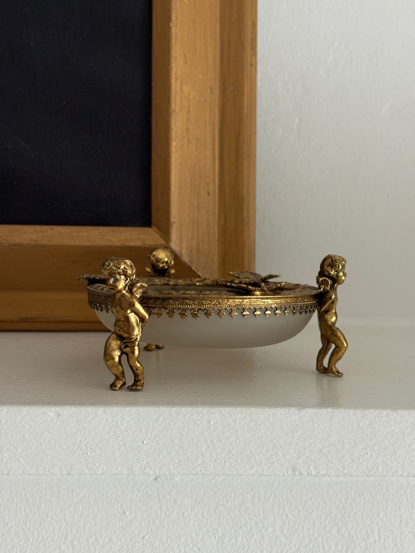 *Round Ormolu-Style Cherub Dish*