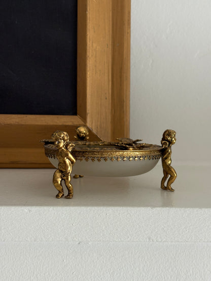 *Round Ormolu-Style Cherub Dish*