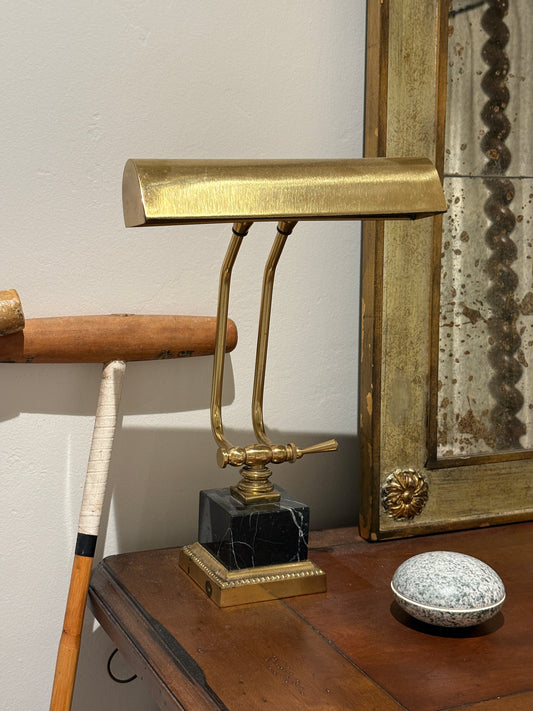 *Brass & Marble Bankers Style Lamp*