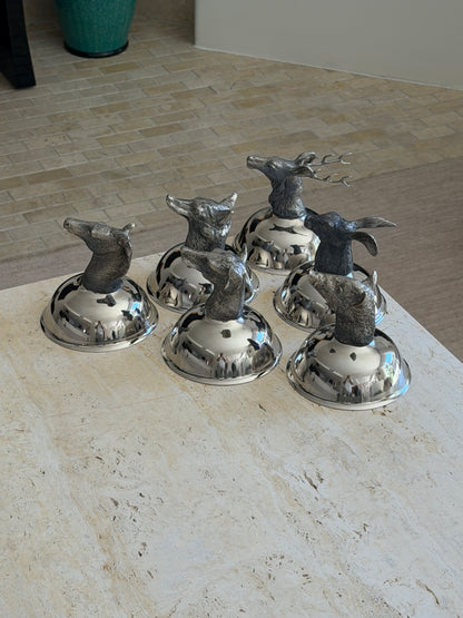 Italian Animal Head Stirrup Coupes - Set of 6