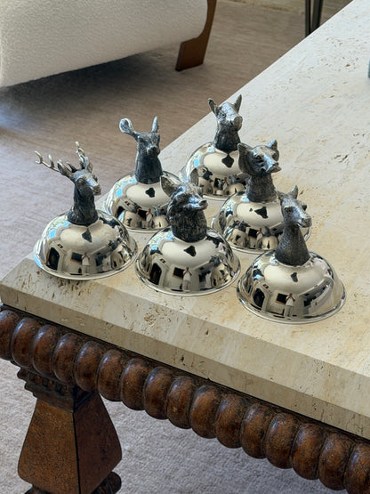 Italian Animal Head Stirrup Coupes - Set of 6