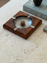 Side perspective view showing rich natural grain on Italian burl walnut desk tray available at Collectors Gene