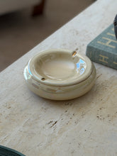 Curated table context shot featuring 1970s cream beige Italian ceramic catchall dish from Collectors Gene