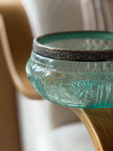 Italian Green Glass Bowl with Decorative Silver Rim | Collectors Gene