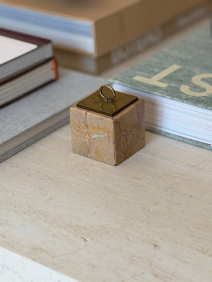 Italian Marble Brass Ashtray Box c.1960 | Collectors Gene