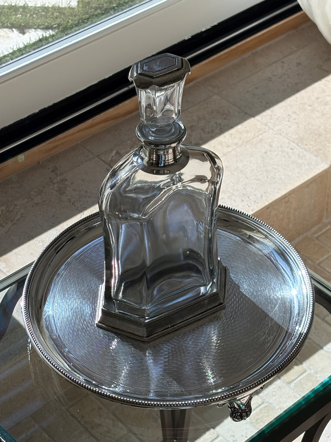 Italian Pewter and Glass Decanter | Collectors Gene