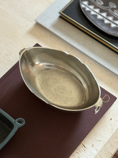 Italian Pewter Oval Handled Bowl | Collectors Gene