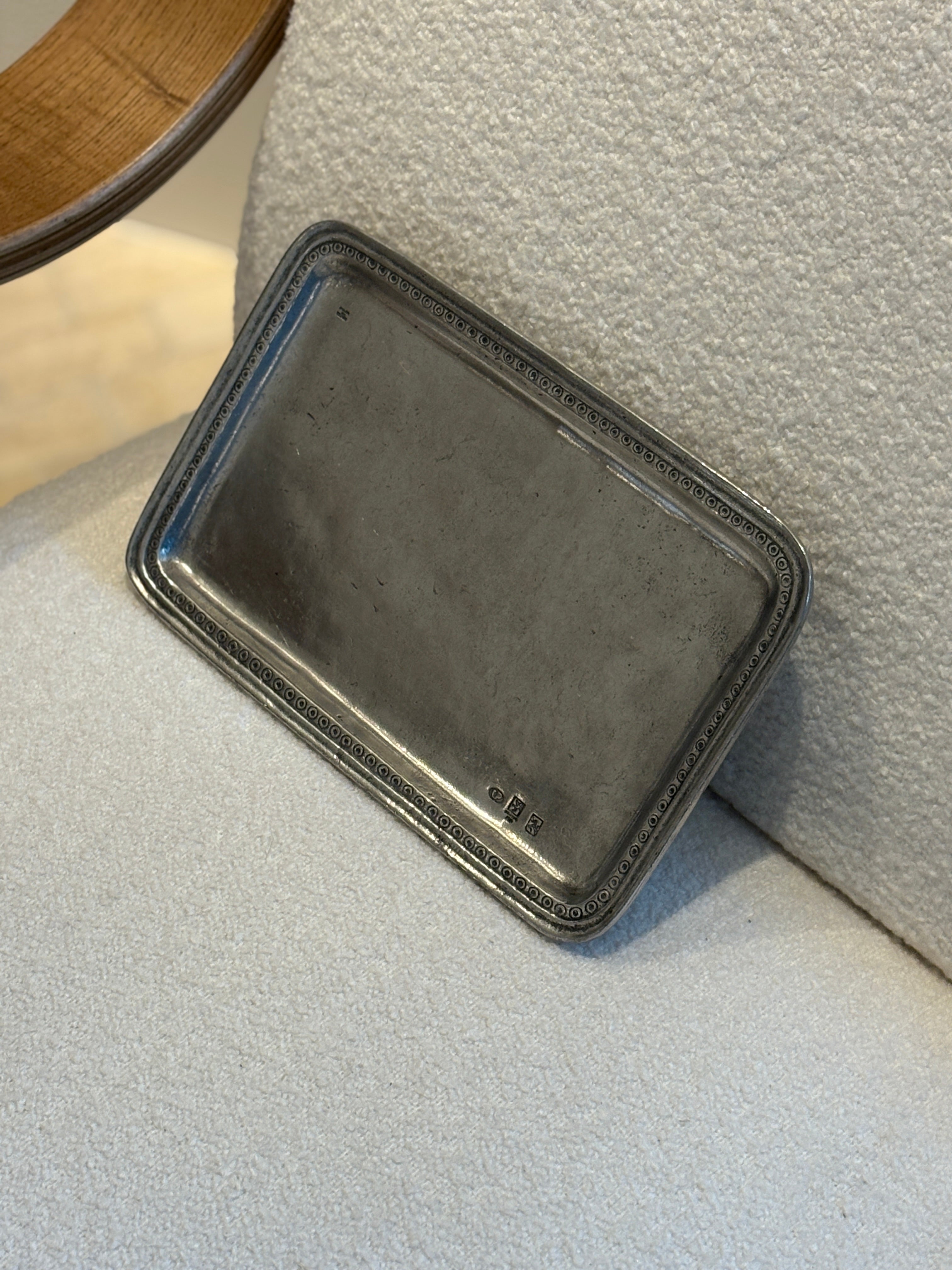 Italian Pewter Rectangular Footed Tray | Collectors Gene