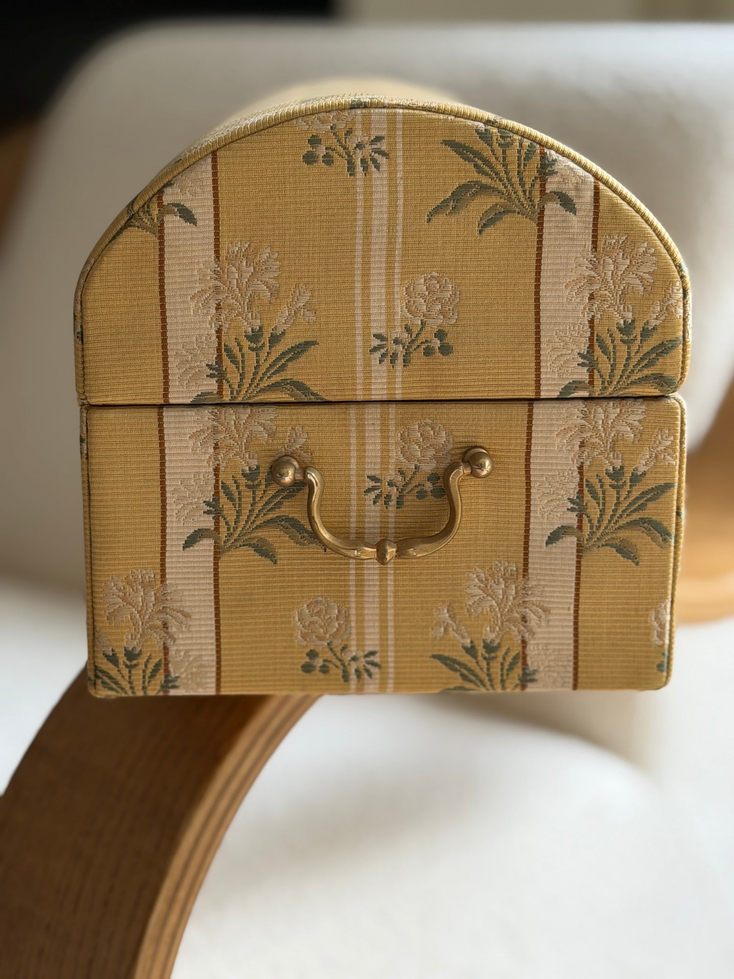 Italian Silk Brocade Domed Top Jewelry Box for Saks Fifth Avenue | Collectors Gene