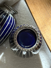 Japanese Deep Blue Vases with Silver Basket Weave Overlay | Collectors Gene