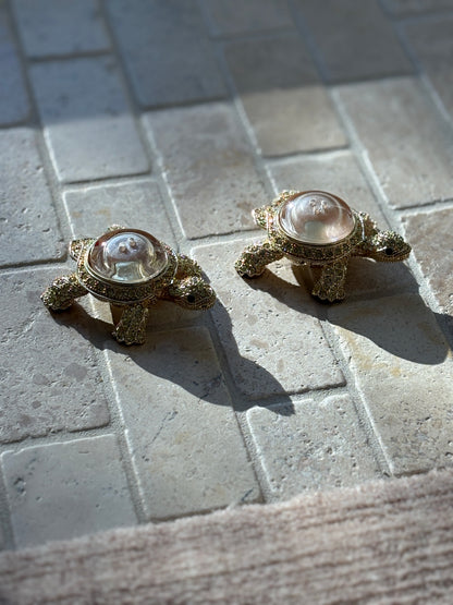 L’Objet 14K Gold-Plated &amp; Crystal Encrusted Turtle Salt &amp; Pepper Shakers - Pair | Collectors Gene