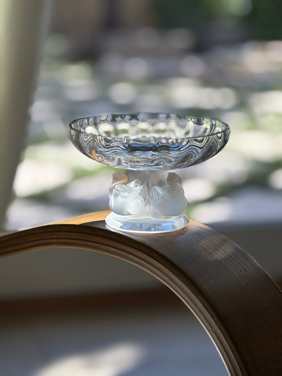 Lalique France Pedestal Crystal Bird Compote Bowl | Collectors Gene