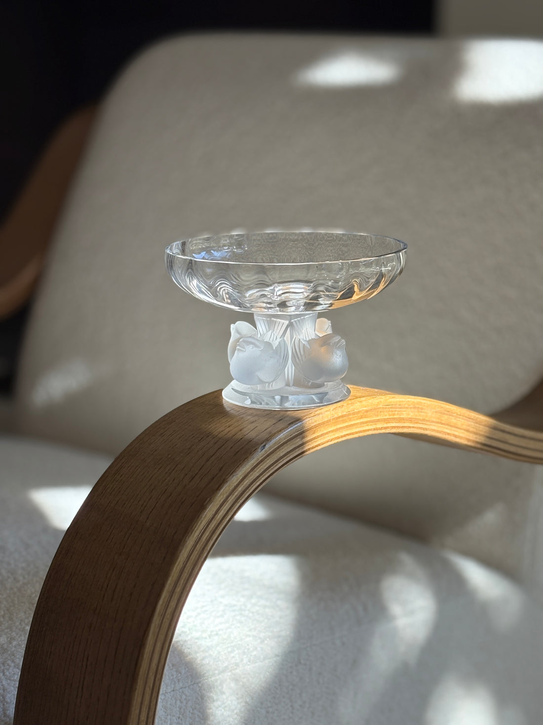 Lalique France Pedestal Crystal Bird Compote Bowl | Collectors Gene