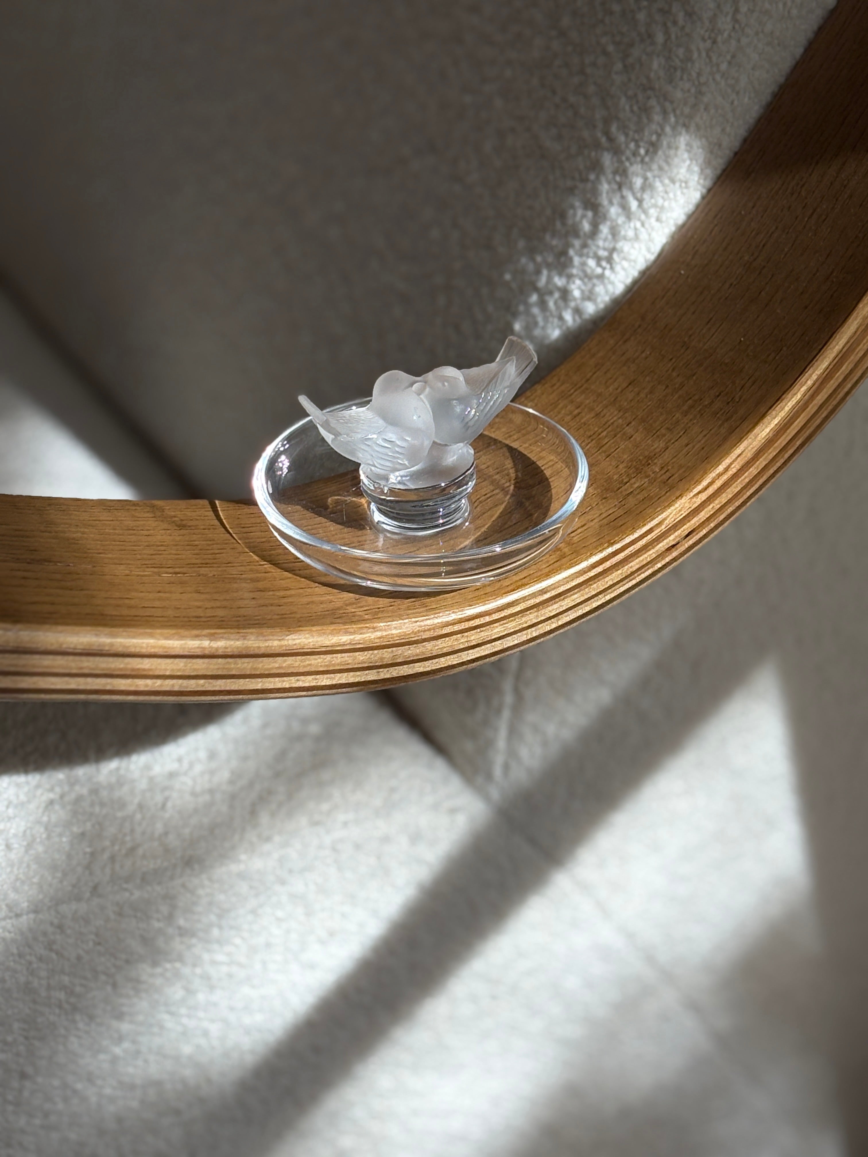 Lalique Kissing Birds Crystal Dish – France | Collectors Gene