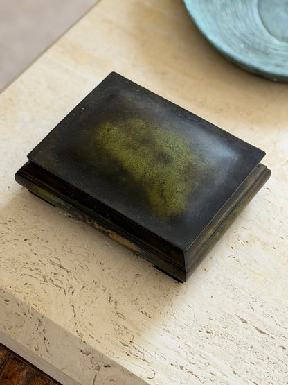 Large Danish Patinated Bronze Box with Wood Interior | Collectors Gene