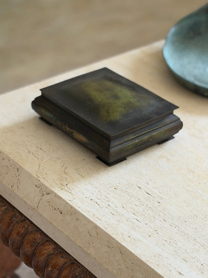 Large Danish Patinated Bronze Box with Wood Interior | Collectors Gene