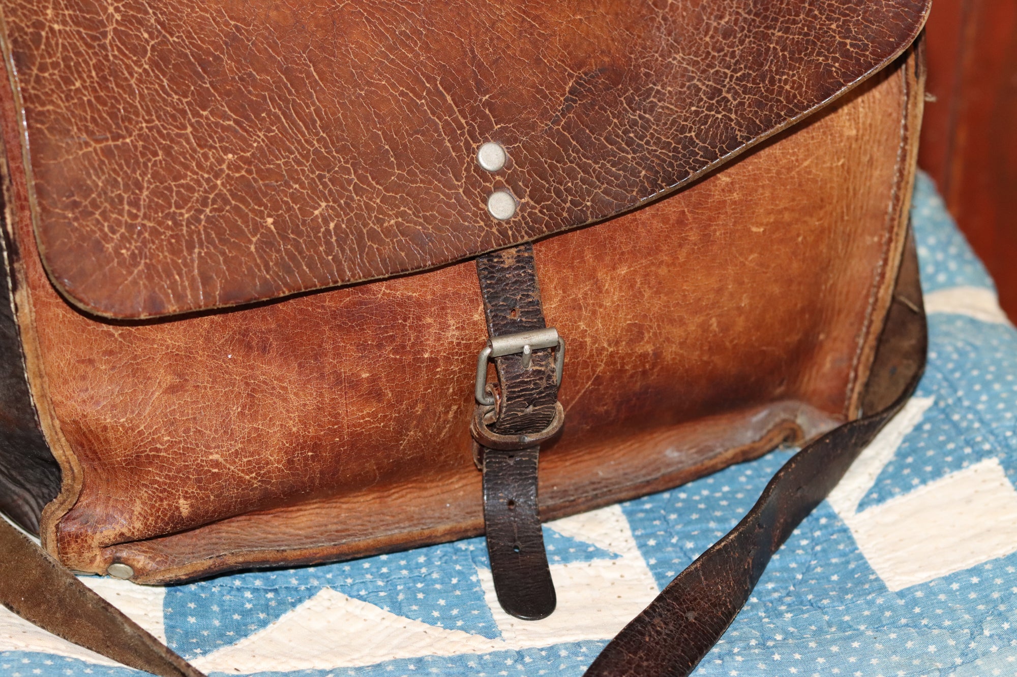 Leather Canadian Mail Bag with Brothel Pin | Doug Bihlmaier