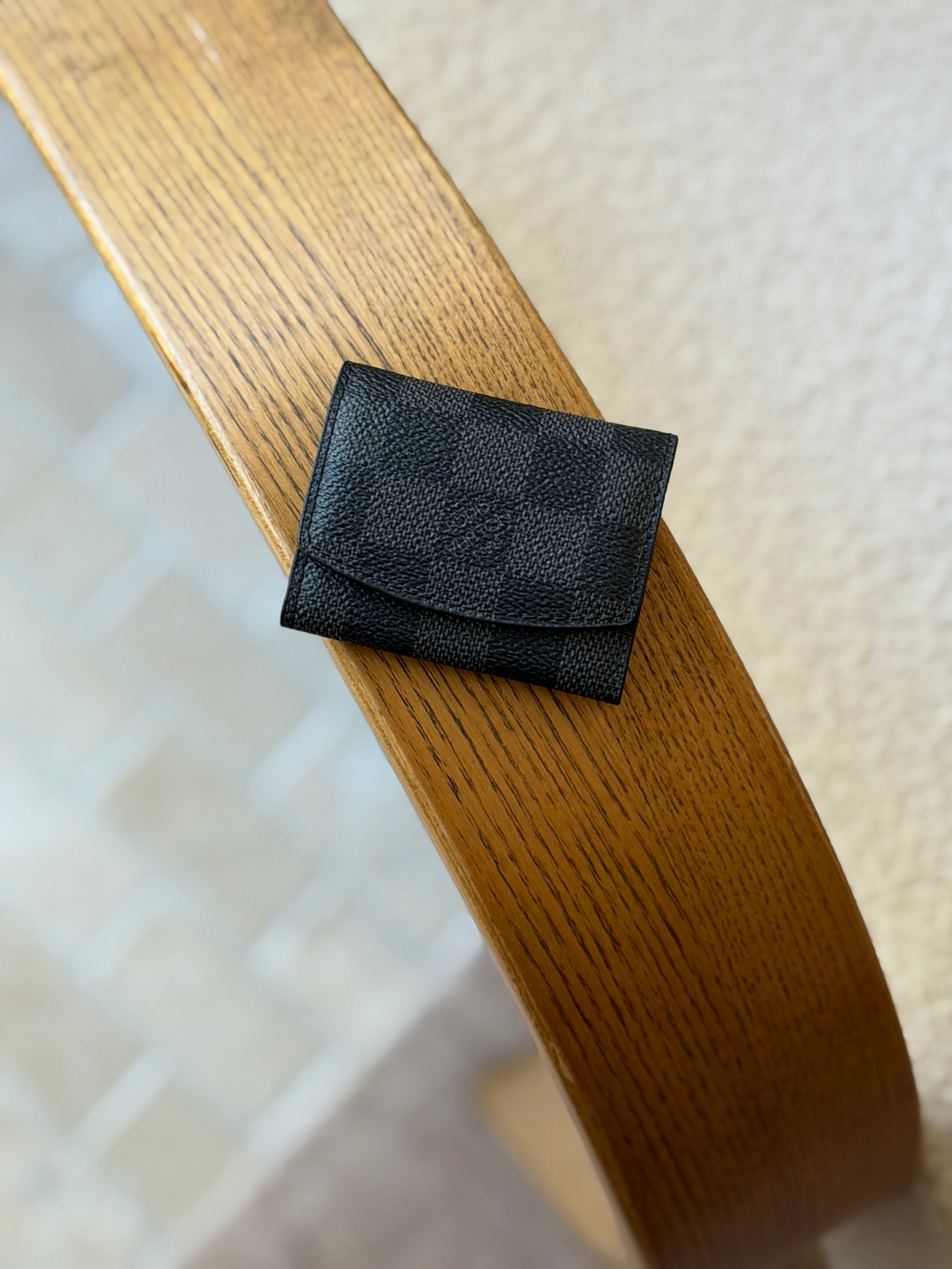Louis Vuitton Black Monogram Leather Cufflinks with Damier Case