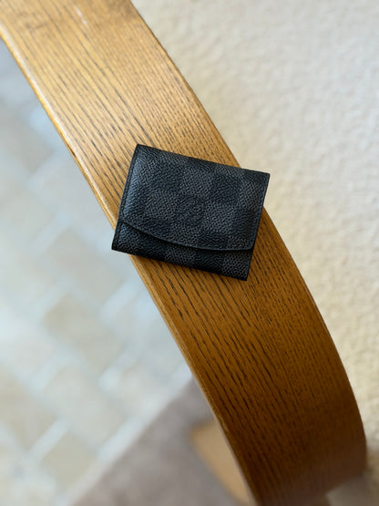 Louis Vuitton Black Monogram Leather Cufflinks with Damier Case