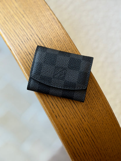 Louis Vuitton Black Monogram Leather Cufflinks with Damier Case