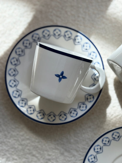 Louis Vuitton Porcelain Limoges Tea Set with Blue Monogram Detail