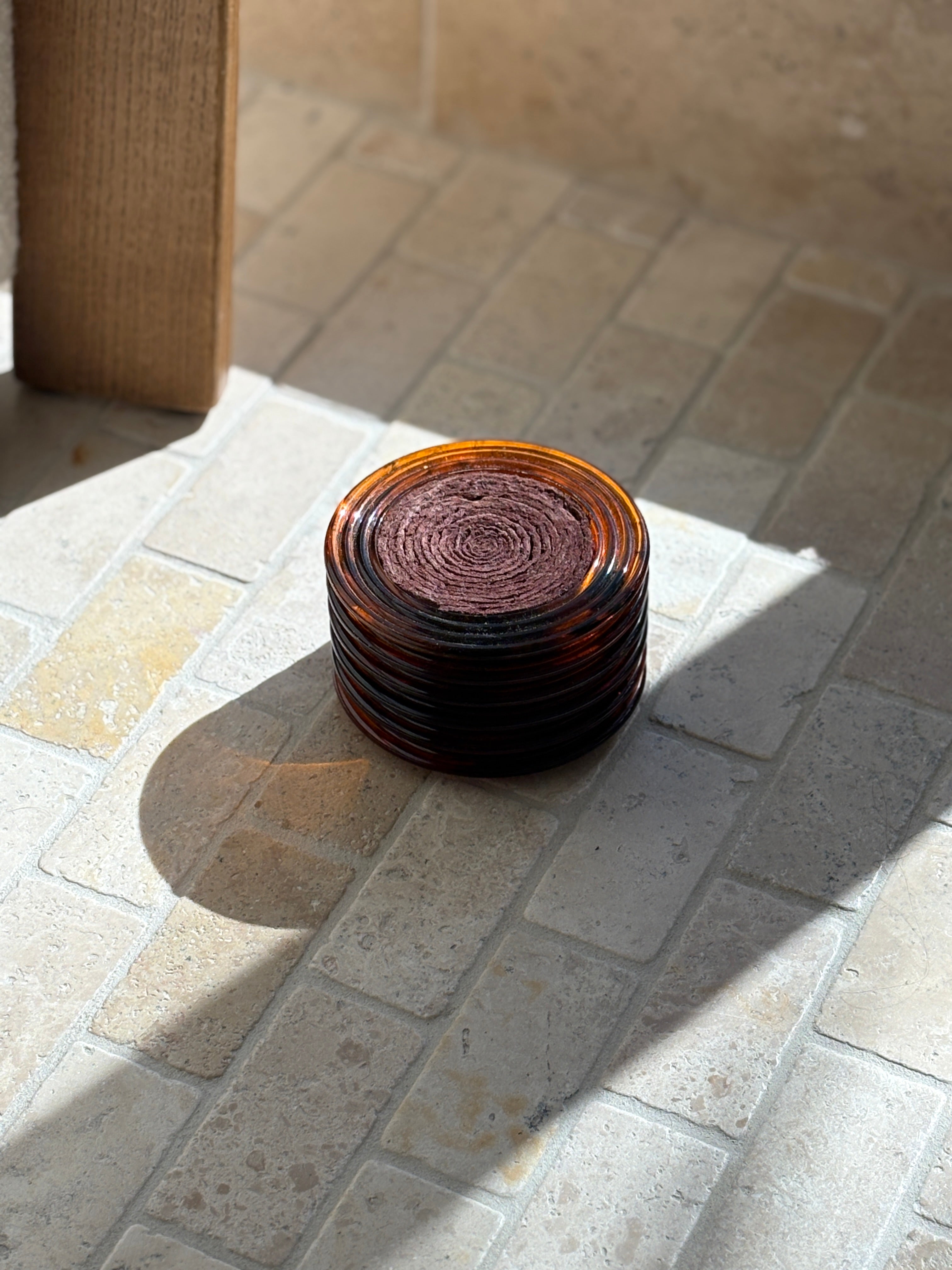 Lucite Tortoiseshell Coasters with Rope Centers - Set of 6 | Collectors Gene