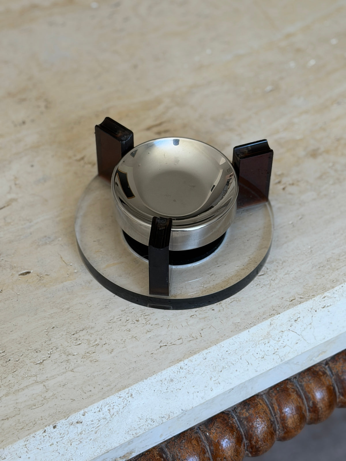 Magnetic Floating Ashtray in Clear Smoked Lucite | Collectors Gene