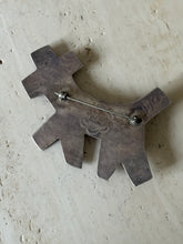 Native American Sterling Silver Dog Pin with Turquoise - c. 1930 | Collectors Gene