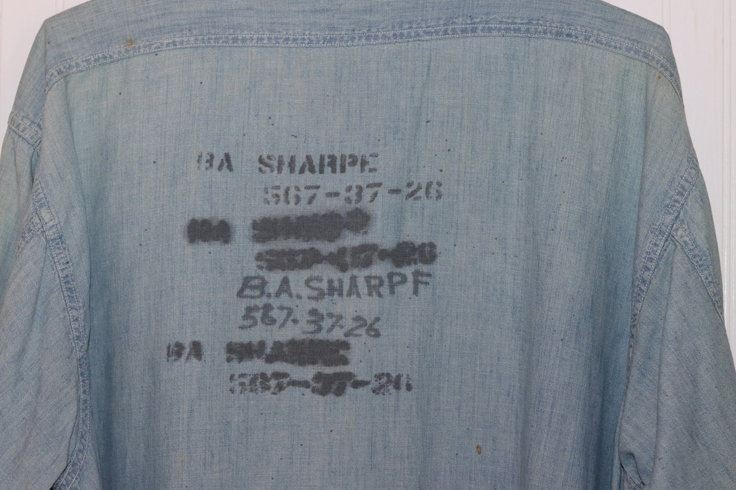 Naval Stenciled Chambray Shirt | Doug Bihlmaier