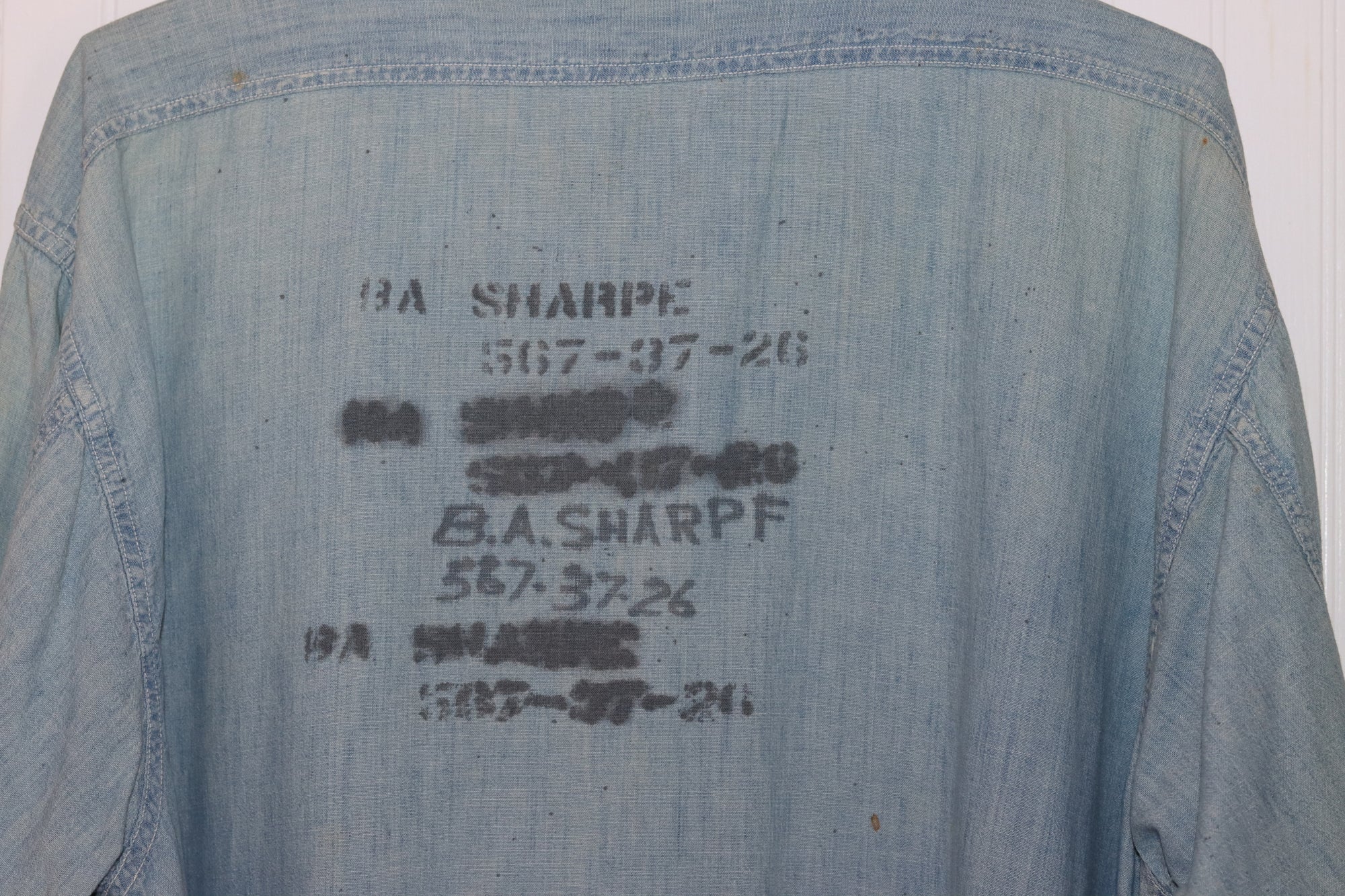 Naval Stenciled Chambray Shirt | Doug Bihlmaier