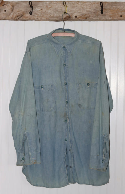 Naval Stenciled Chambray Shirt | Doug Bihlmaier
