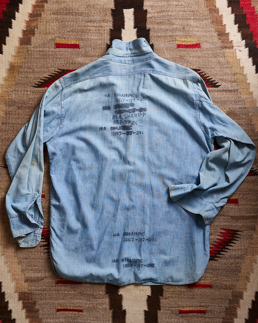 Naval Stenciled Chambray Shirt | Doug Bihlmaier