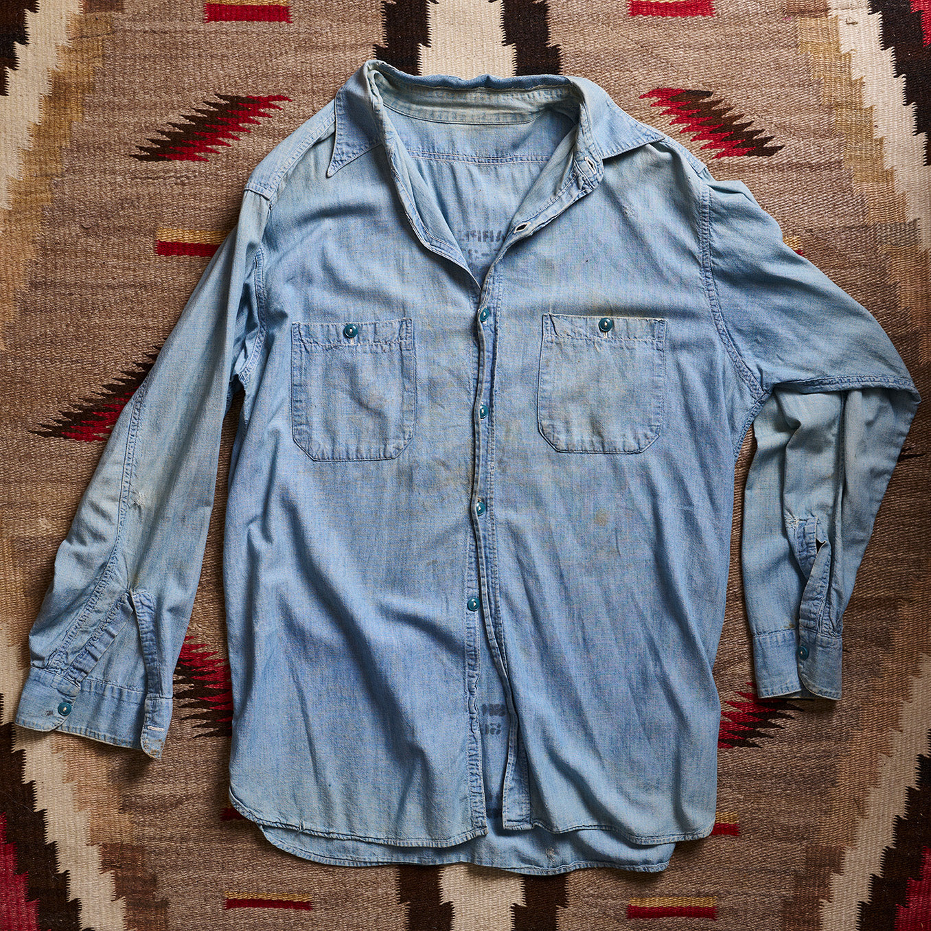 Naval Stenciled Chambray Shirt | Doug Bihlmaier
