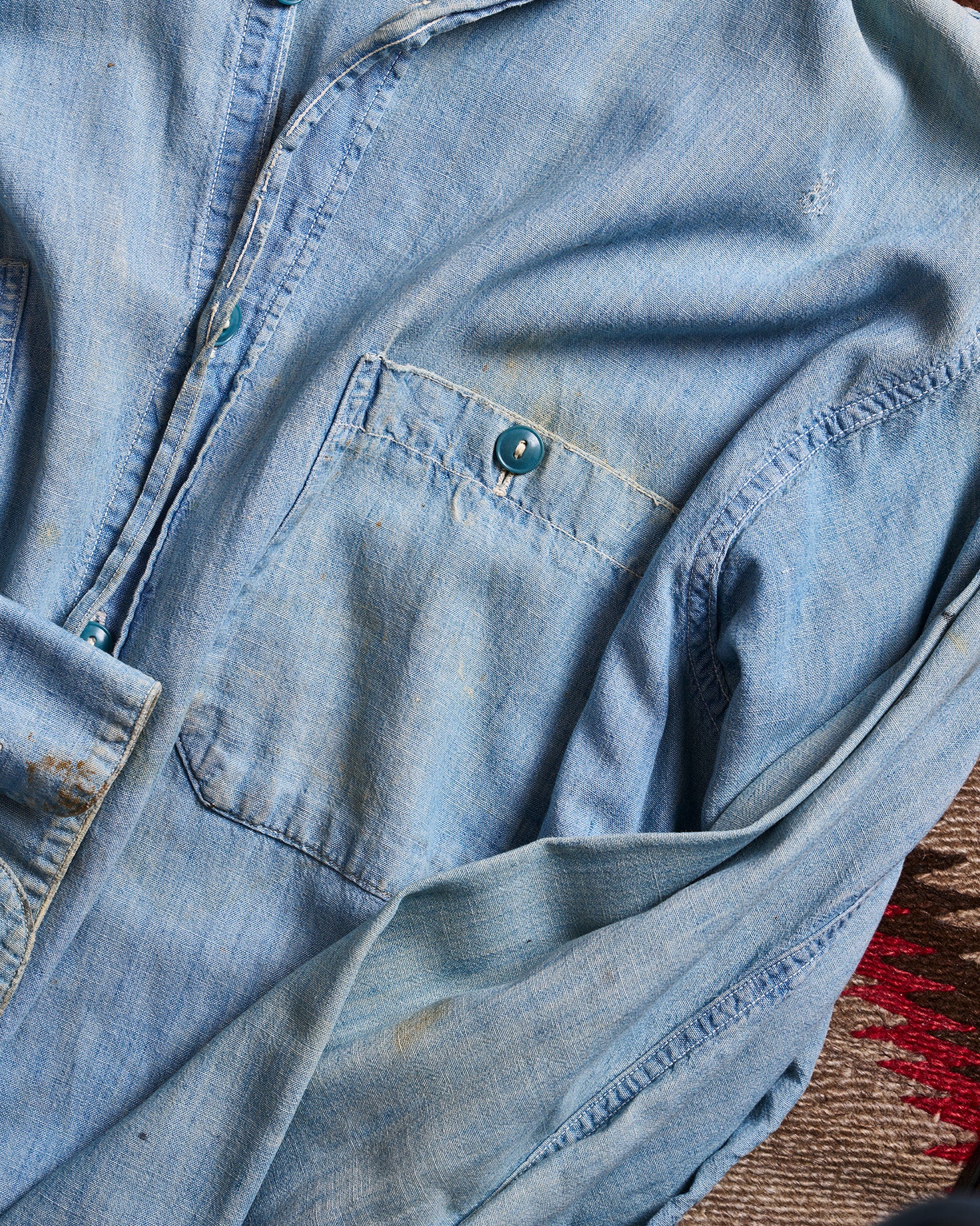 Naval Stenciled Chambray Shirt | Doug Bihlmaier