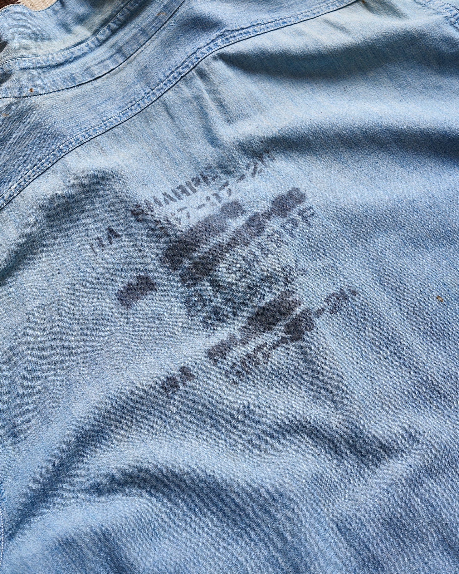 Naval Stenciled Chambray Shirt | Doug Bihlmaier