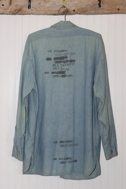 Naval Stenciled Chambray Shirt | Doug Bihlmaier