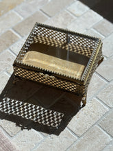 Ornate Gilt Brass Jewelry Casket Box with Glass Lid | Collectors Gene