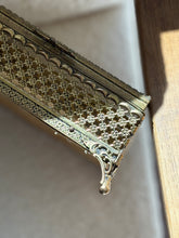 Ornate Gilt Brass Jewelry Casket Box with Glass Lid | Collectors Gene