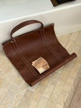Orville Vinyl Leather Log Carrier in Chestnut - New Old Stock | Collectors Gene