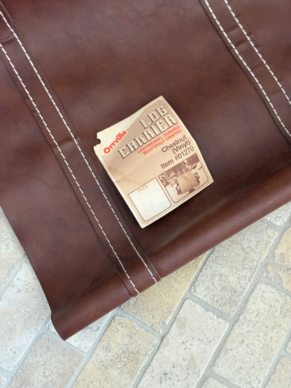 Orville Vinyl Leather Log Carrier in Chestnut - New Old Stock | Collectors Gene